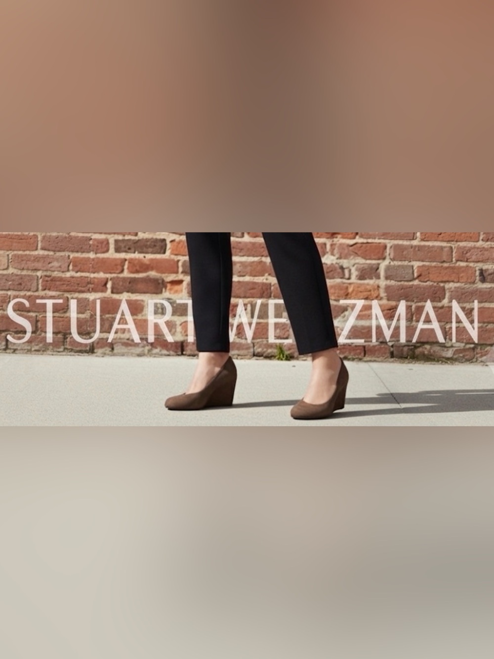 Authentic Stuart Weitzman brown suede, leather designer wedge heels size 8 1/2 - Picture 1 of 13